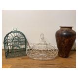 Wire Basket, Birdcage & Vase