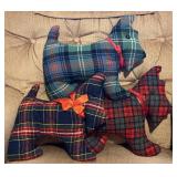 Handmade Tartan Scottie Dog Plaid Plush Trio