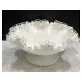 Fenton Silver Crest Pedestal Compote Bowl