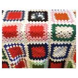Handmade Crochet Granny Square Blanket Throw