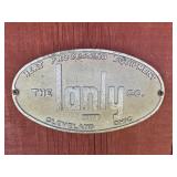 Lanly Heat Equipment Metal Plaque