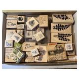 Wood & Rubber Crafting Stamps Lot of 40