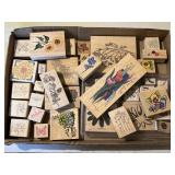Wood & Rubber Crafting Stamps Lot of 40