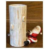 Fitz & Floyd Santa Woodsman 1981 Candle Holder