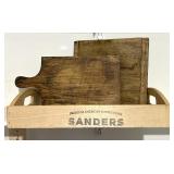 Sanders Confections Wooden Caddy W/ Cutting Boards