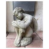 Weathered Concrete Garden Fairy Statue