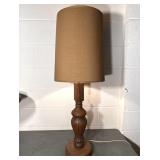 Carved Wooden Table Lamp