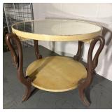 Carved Swan Leg Empire Accent Table Mirror Top