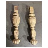 Carved Wooden Furniture Legs Pair