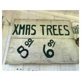 Vintage Painted Christmas Trees Sign