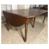 Antique Long Dining Table Drop Leaf Extension