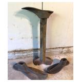 Antique Cast Iron Shoe Lasts & Cobbler Stand