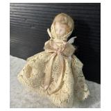 Vintage Tiny Doll White Lace Dress