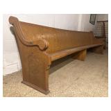 Carved Oak Wood Large 10 ft. Church Pew