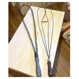 Primitive Wire Rug Beater Pair