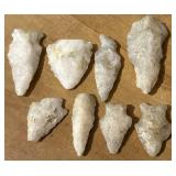 Authentic Native American Quartz Arrowheads