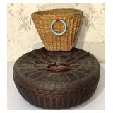 Vintage Wicker Sewing Baskets Pair