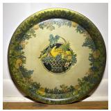 Vintage Holiday Serving Tray Metal Platter