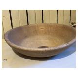 Hand Turned Primitive Wooden Dough Bowl