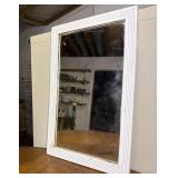 White Wood Vintage Framed Wall Mirror