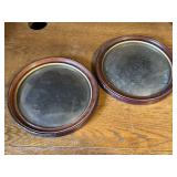 Oval Concave Wood Picture Frames Pair