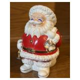 Ceramic Spaghetti Trim Santa Claus Coin Bank