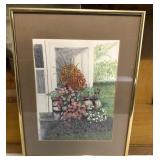 Original Garden Artwork Color Pencil Art Framed