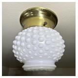 Milk Glass Hobnail Light Shade Cover Vintage