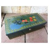 Hand-Painted Floral Metal Box