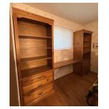 Pine Wood Bookcase & Desk