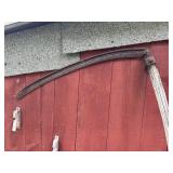 Old Farm Scythe Sickle With Wooden Handle