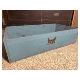 Aqua Blue Eagle Large Wood Storage Bin