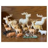 Vintage Plastic Christmas Reindeer & Farm Animals