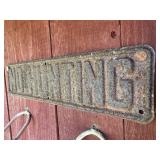 Vintage Rusty No Hunting Metal Barn Sign