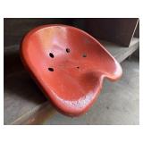 Vintage Metal Tractor Seat Orange