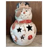 Snowman Terra Cotta Lantern Porch Statue