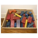 Colorful Vintage Wooden Building Blocks