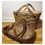 Vintage Woven Picnic Baskets Pair