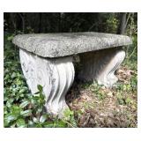 Ornate Cast Stone Small Garden Bench