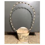 Vintage Funeral Flower Basket Metal
