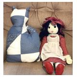 Calico Kitty Plush & Holly Hobbie Rag Doll