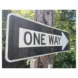 Vintage One Way Metal Road Sign