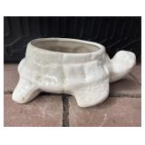 White Ceramic Turtle Planter
