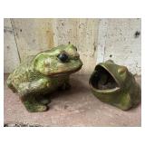 Green Ceramic Frog Figures Garden Statues