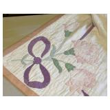 Handmade Floral Appliqué Bedspread Quilt