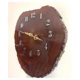 Live Edge Wood Wall Clock MCM