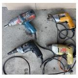 Electric Power Drills Assortment Lot of 4