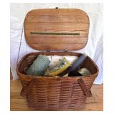 Knitting Basket With Yarn