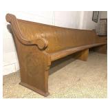 Carved Oak Wood Large 10 ft. Church Pew