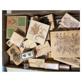 Wood & Rubber Crafting Stamps Lot of 40